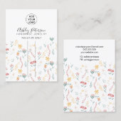 編集可能フローラロゴジュエリーヘアクリップのバー 名刺 (正面/裏面)