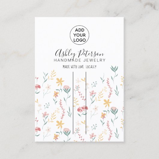 編集可能フローラロゴジュエリーヘアクリップのバー 名刺 (正面)