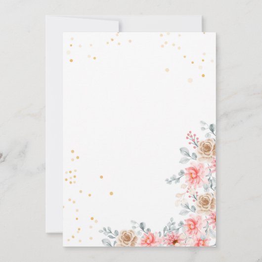 編集可能フローラ女性のカーボーイ馬誕生日招待状 招待状 (裏面)