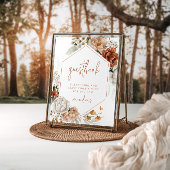 編集可能フローラ結婚サンセットのゲストブックサイン ポスター