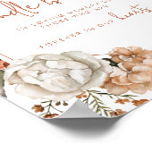 編集可能フローラ結婚サンセットのメモリアル記号 ポスター (角)