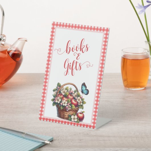 編集可能フローラApple Books and Giftテーブルサイン 台座サイン (インサイチュ)