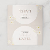 編集可能フードラベル、ボホデイジーフローラデザイン プレイスカード (外部開封)