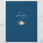 編集可能ブライダルシャワーゲームブルーホワイトフローラ チラシ (裏面)