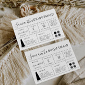 編集可能ブライドメイド情報カード、ブライダルパーティ 招待状