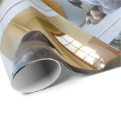 編集可能ブラウンのピットブル犬 ラッピングペーパー (ロールコーナー)