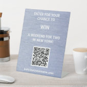 編集可能ブラシ仕上げメタルセンターでQRコードを獲得 台座サイン (インサイチュ)