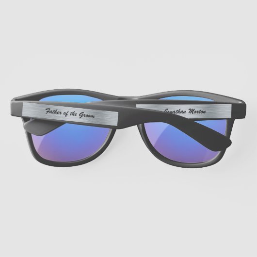 編集可能ブラシ付きスチールブライダルパーティ サングラス (裏面)