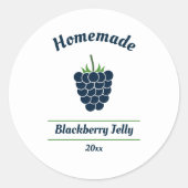 編集可能ブラックベリージェリーラベルシール ラウンドシール (正面)