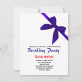 編集可能ブラックボウ誕生日、招待状テンプレート、 招待状 (正面)