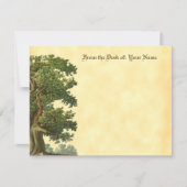 編集可能ブラックレターヴィンテージオーク材ツリー ノートカード (正面)