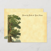 編集可能ブラックレターヴィンテージオーク材ツリー ノートカード (正面/裏面)