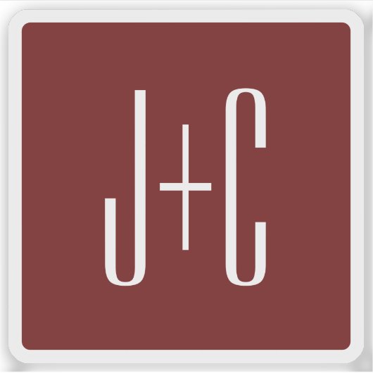 編集可能ブルゴーニュ赤の背景と透明 シール (正面)