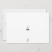 編集可能ブルーセイロートフォト誕生日招待状 招待状 (裏面)