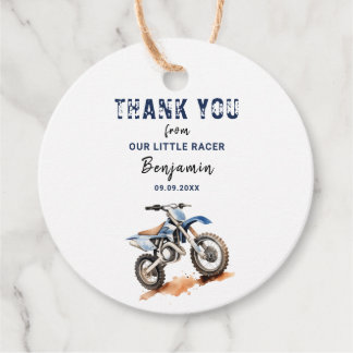 編集可能ブルーダートバイク誕生日円 フェイバータグ