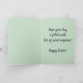 編集可能ブルートラックバニーと卵イースター カード (内部)