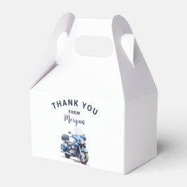 編集可能ブルーバイク誕生日ゲーブルボックス フェイバーボックス