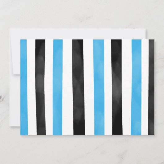 編集可能ブルーバイク誕生日フォト招待状 招待状 (裏面)