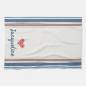 編集可能ブルーベージュストライプのキッチンタオル キッチンタオル (横)