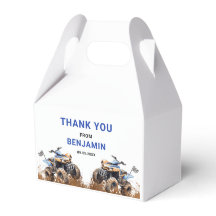 編集可能ブルーATVホイーラーバイク誕生日ゲーブルボックス