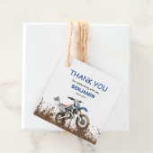 編集可能ブルーATVホイーラーバイク誕生日円 フェイバータグ (インサイチュ)