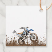 編集可能ブルーATVホイーラーバイク誕生日円 フェイバータグ (裏面)