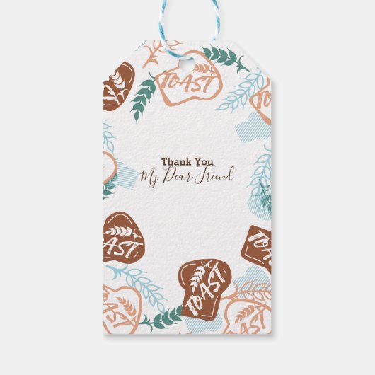 編集可能ブレッドトースト引用文 ギフトタグ (裏面)