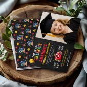 編集可能プリスクール卒業パーティーガール 招待状