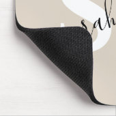 編集可能プロフェッショナルモノグラム名ベージュ マウスパッド (コーナー)