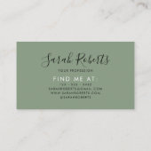 編集可能プロフェッショナルモノグラム名（緑） 名刺 (裏面)