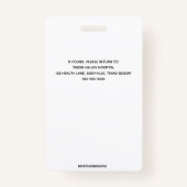 編集可能プロフェッショナル従業員IDバッジ バッジ (裏面)