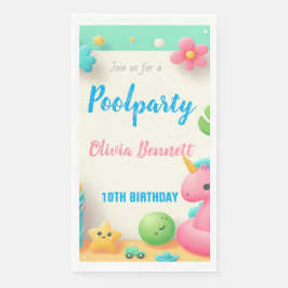 編集可能プールパーティー誕生日サマースイム