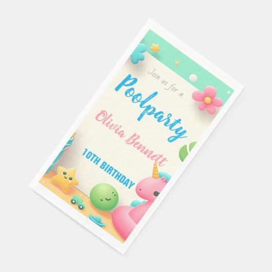 編集可能プールパーティー誕生日サマースイム (コーナー)