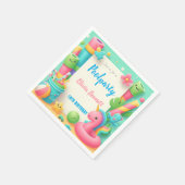 編集可能プールパーティー誕生日サマースイム スタンダードカクテルナプキン (角)