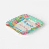 編集可能プールパーティー誕生日サマースイム ペーパープレート (傾斜あり)