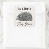 編集可能ヘッジホッグ蔵書票ステッカー スクエアシール (バッグ)