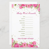 編集可能ベビーのWordスクランブル(応答あり) (正面/裏面)