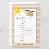 編集可能ベビーのWordスクランブル(応答あり) (正面/裏面)