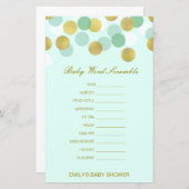 編集可能ベビーのWordスクランブル(応答あり) (正面/裏面)