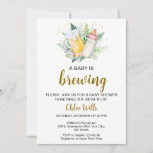 編集可能ベビーは醸造ベビーシャワー招待状