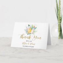 編集可能ベビーシャワー折り畳みサンキューカード