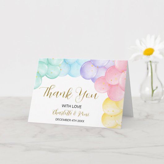 編集可能ベビーシャワー折り畳みサンキューカード カード (小さな植物)