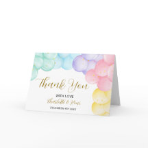 編集可能ベビーシャワー折り畳みサンキューカード