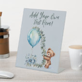 編集可能ベビーシャワーOh少年テーマあなたの単語を追加 台座サイン (インサイチュ)