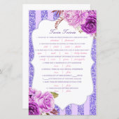 編集可能ベビーツイントリビアベビーシャワーと回答 (正面/裏面)