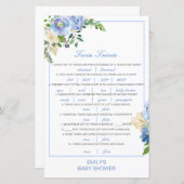 編集可能ベビーツイントリビアベビーシャワーと回答 (正面/裏面)