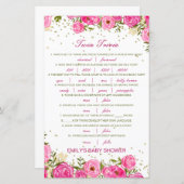 編集可能ベビーツイントリビアベビーシャワーと回答 (正面/裏面)