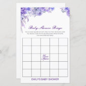 編集可能ベビービンゴベビーシャワーゲーム印刷 (正面/裏面)