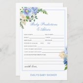 編集可能ベビー予測およびアドバイスベビーシャワー (正面/裏面)