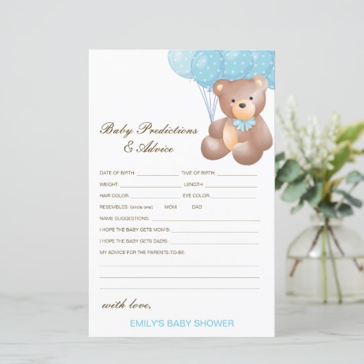 編集可能ベビー予測およびアドバイスベビーシャワー (スタンド正面)